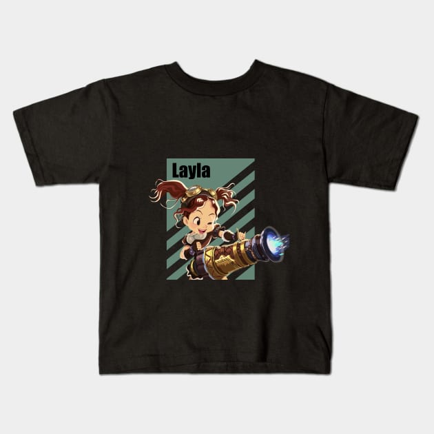 Layla Mobile Legends Kids T-Shirt by YunusCartoon